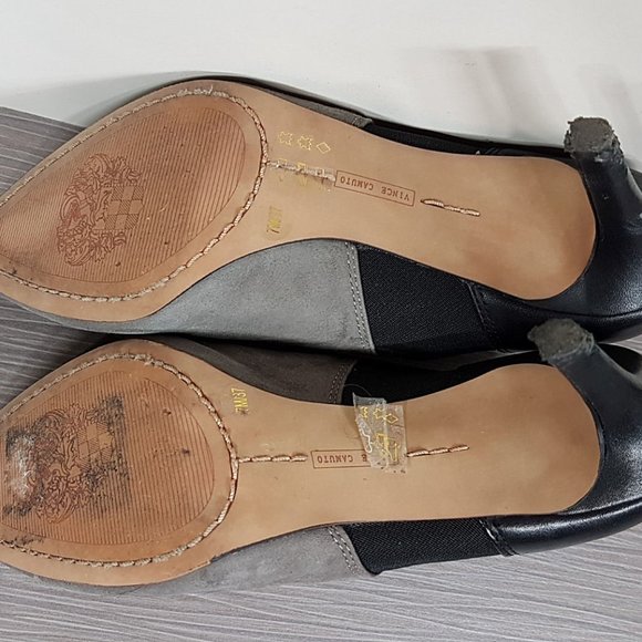 Vince Camuto Saron Bootie, Moonstone & Black Leather Womens Size 7 / 37 - Picture 10 of 11